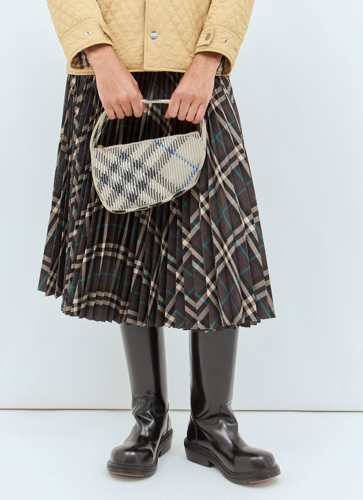 Burberry Women Check Mini Knitted Shoulder Bag - EZE Fashion®