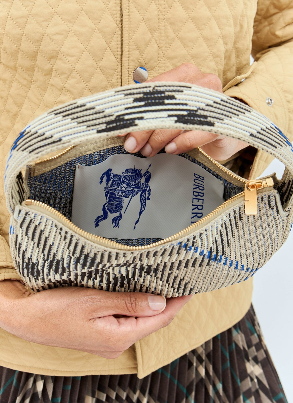 Burberry Women Check Mini Knitted Shoulder Bag - EZE Fashion®