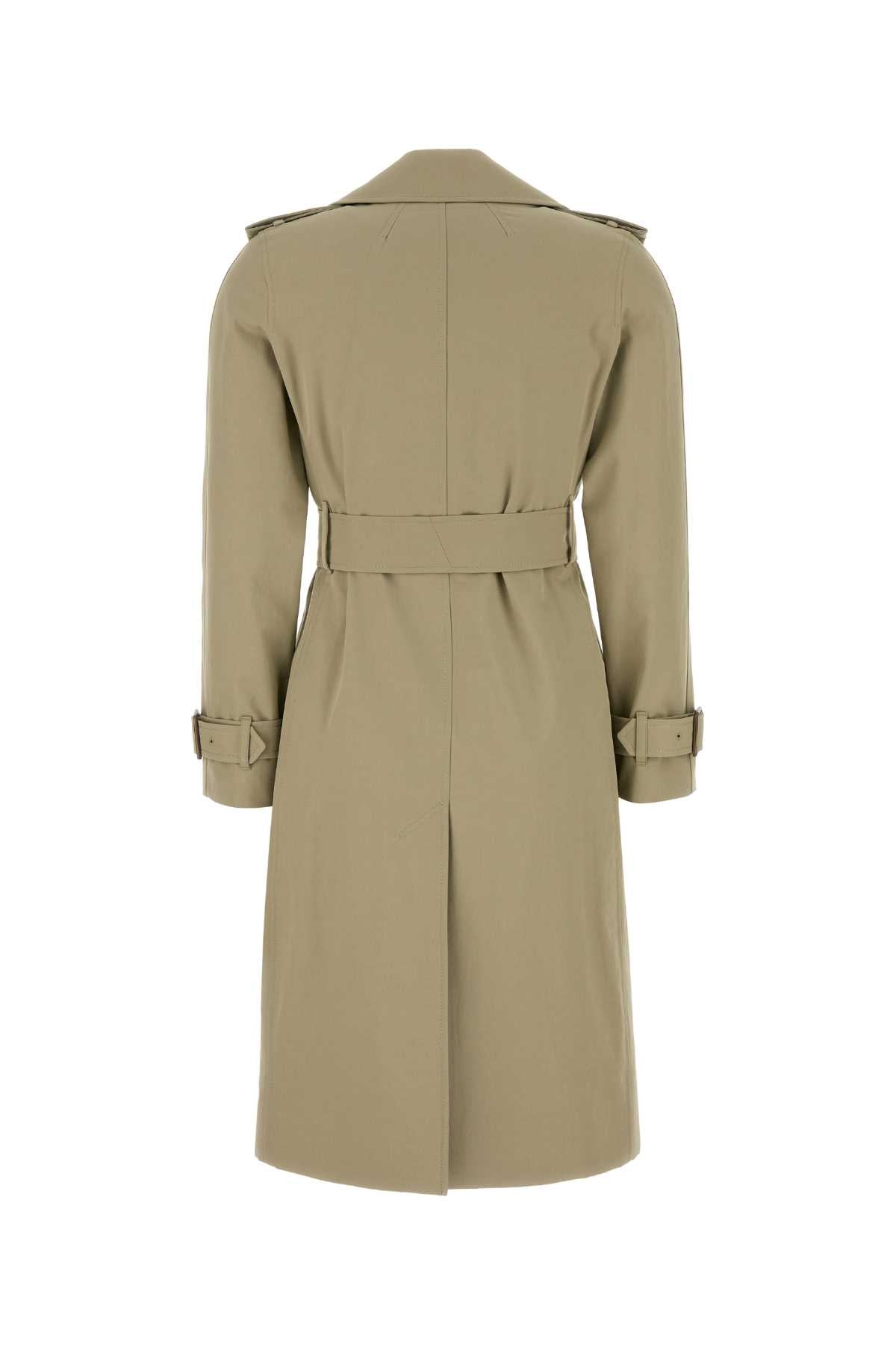 Burberry Women Sage Green Gabardine Trench Coat - EZE Fashion®