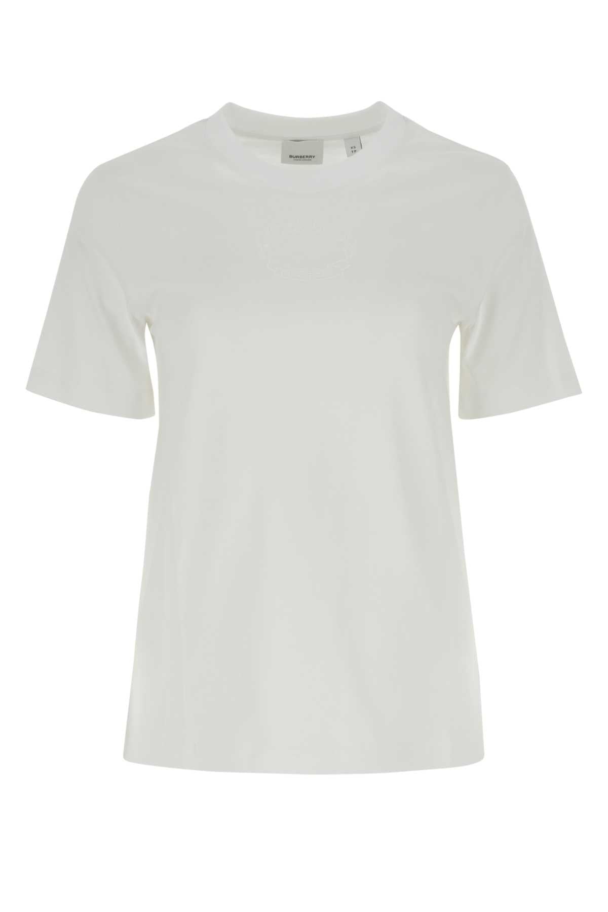 Burberry Women White Cotton T-Shirt - EZE Fashion®