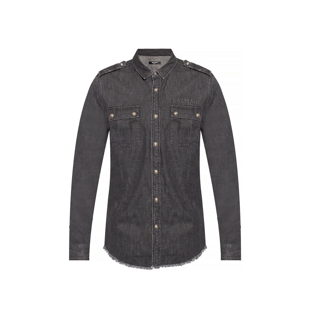 Balmain Cotton Denim Shirt Men