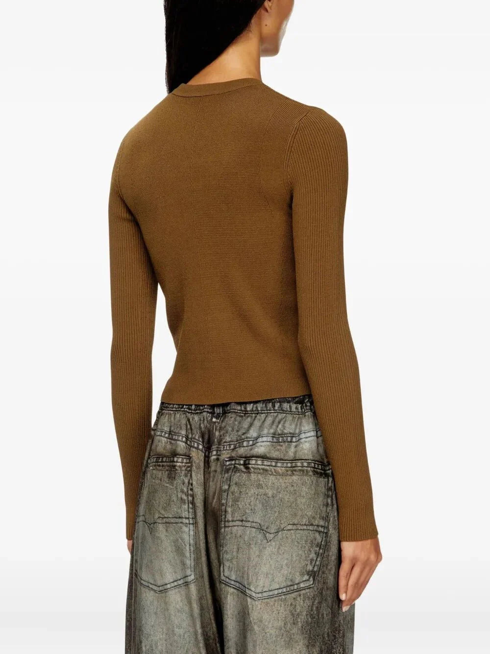 Diesel Women `M-Valari` Rib-Knit Viscose-Blend Top With `Oval D`