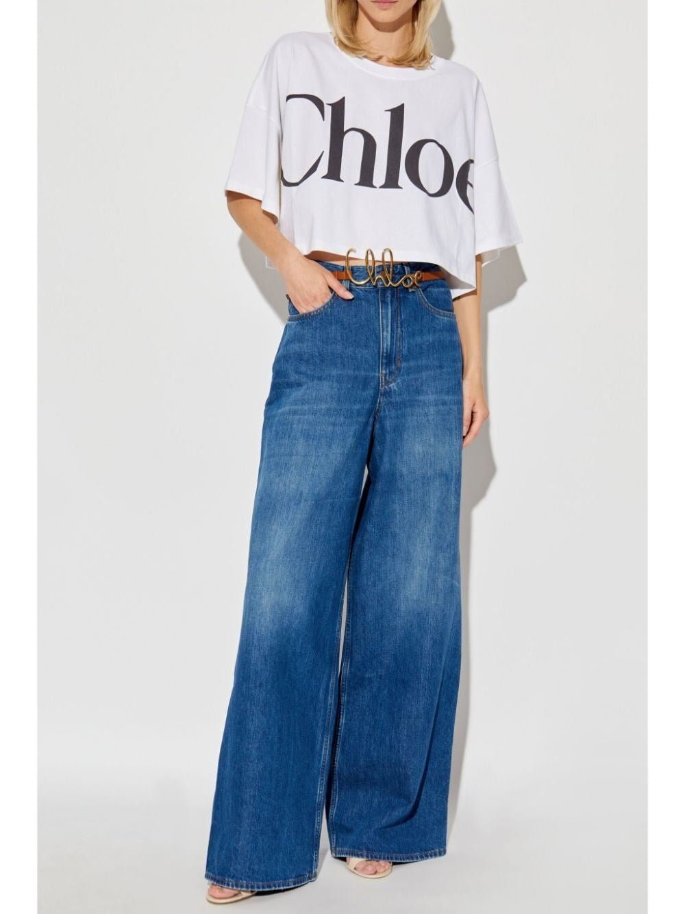 Chloe Women Cropped Boxy Logo T-Shirt - EZE Fashion®