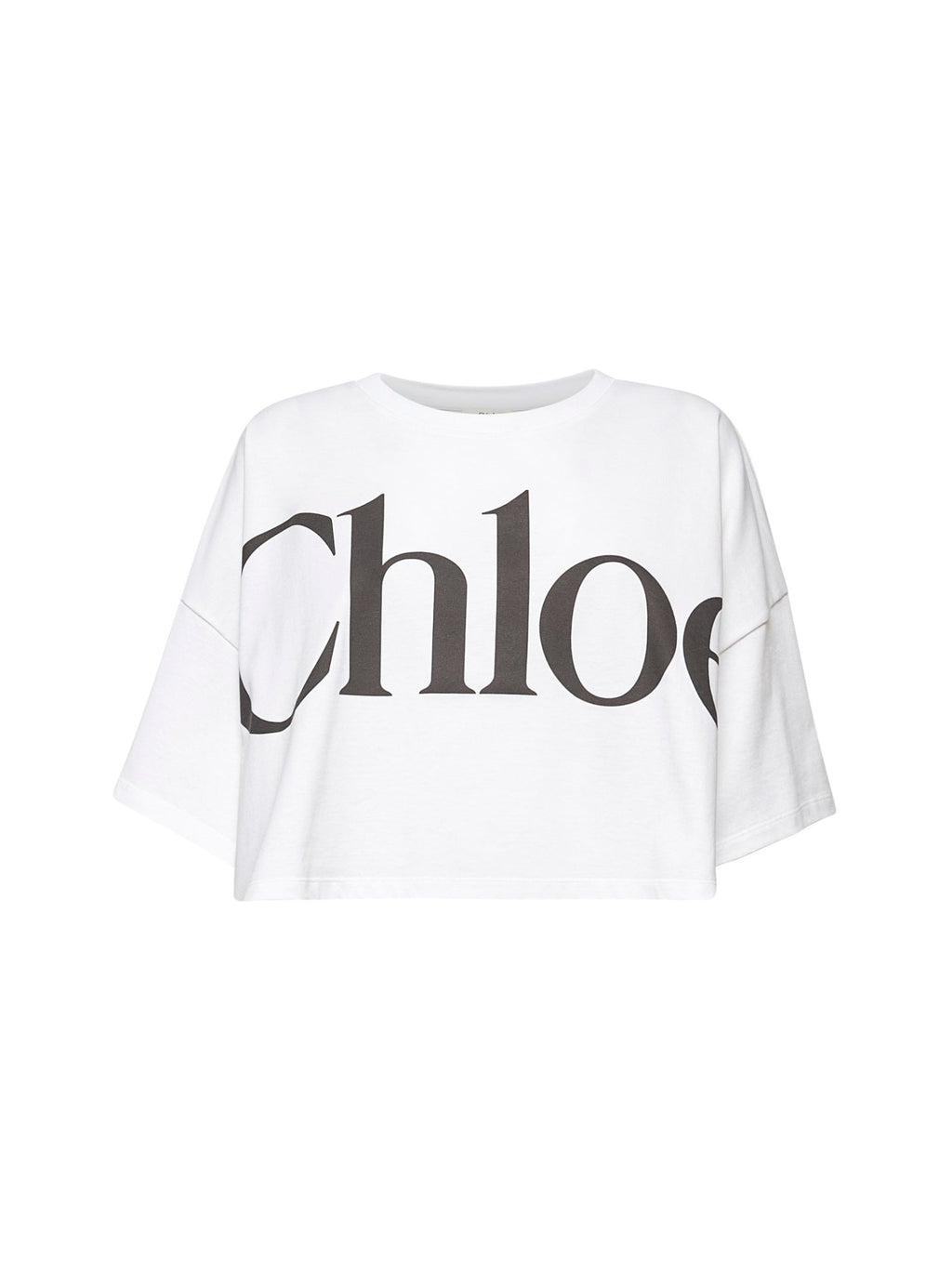 Chloé Women White Jersey Cropped Logo T-Shirt - EZE Fashion®