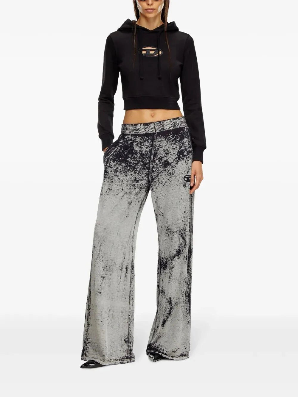 Diesel Women `F-Slimmy-Hood-Od` Hoodie With Cut-Out `Oval D` Logo