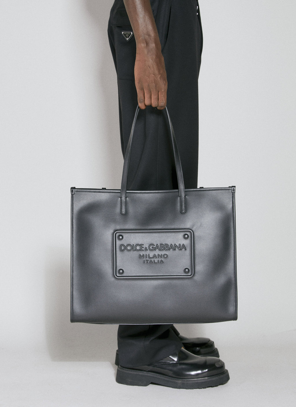 Dolce & Gabbana Men Embossed Logo Tote Bag