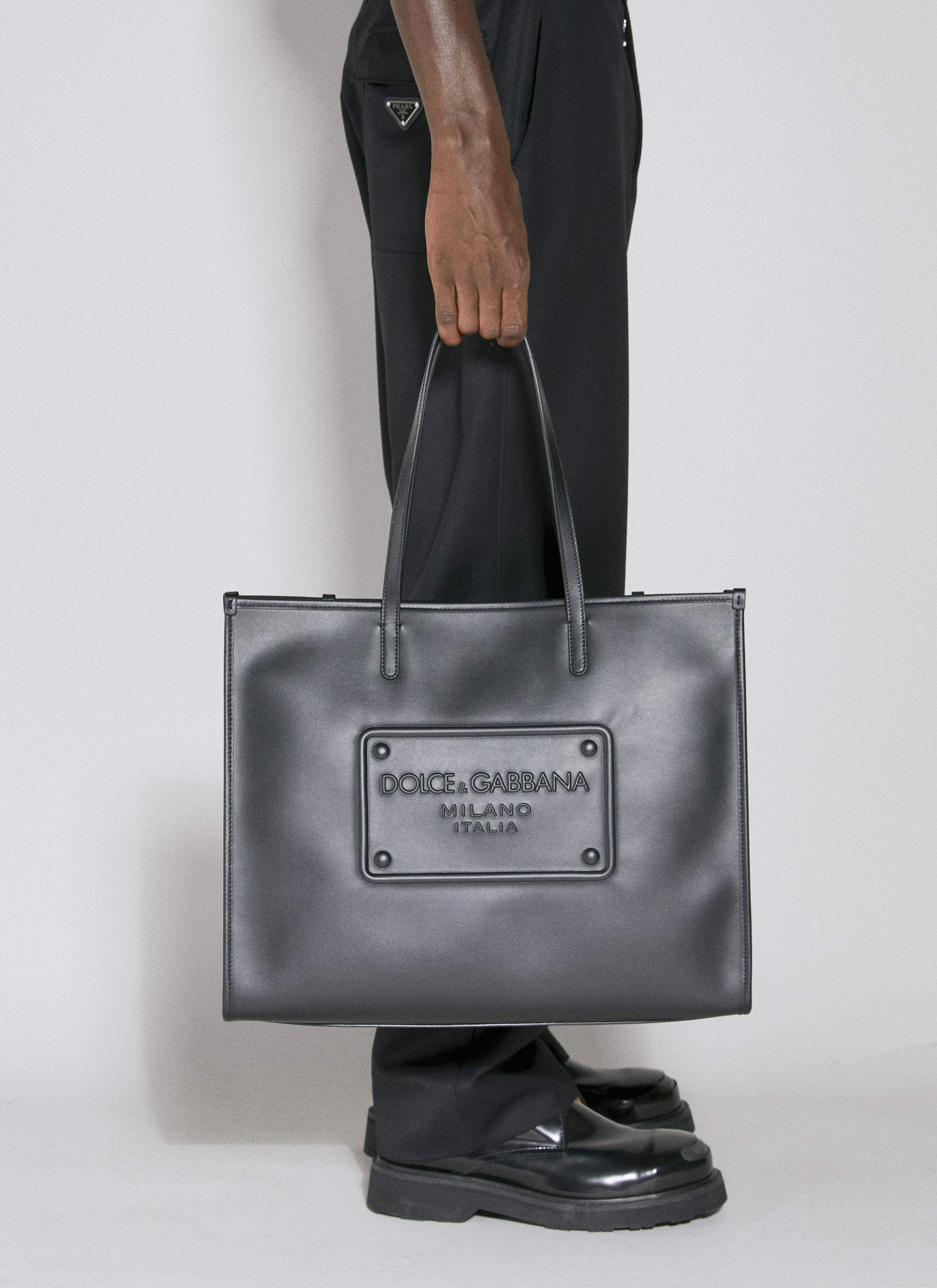Dolce & Gabbana Men Embossed Logo Tote Bag