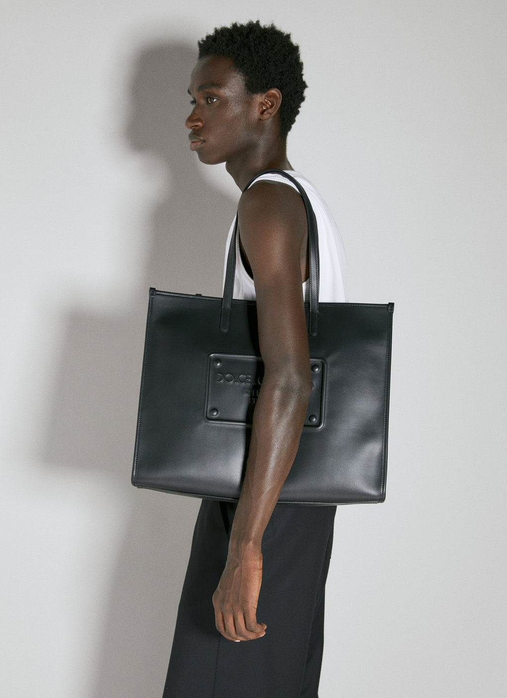 Dolce & Gabbana Men Embossed Logo Tote Bag