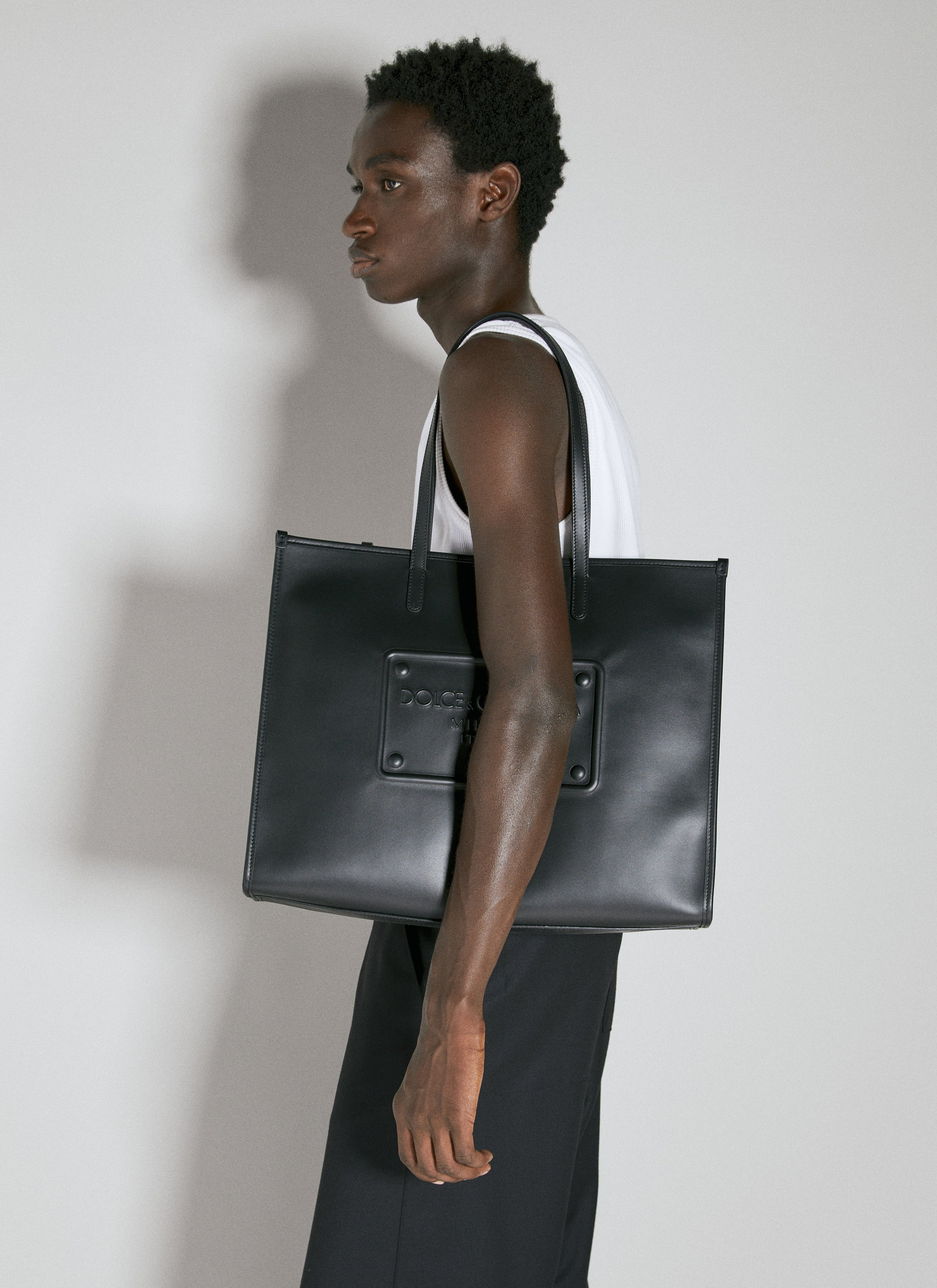 Dolce & Gabbana Men Embossed Logo Tote Bag