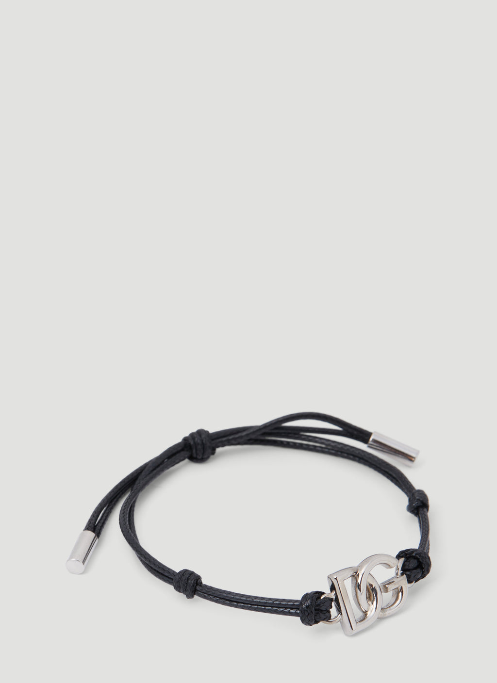 Dolce & Gabbana Men Monogram Plaque Cord Bracelet