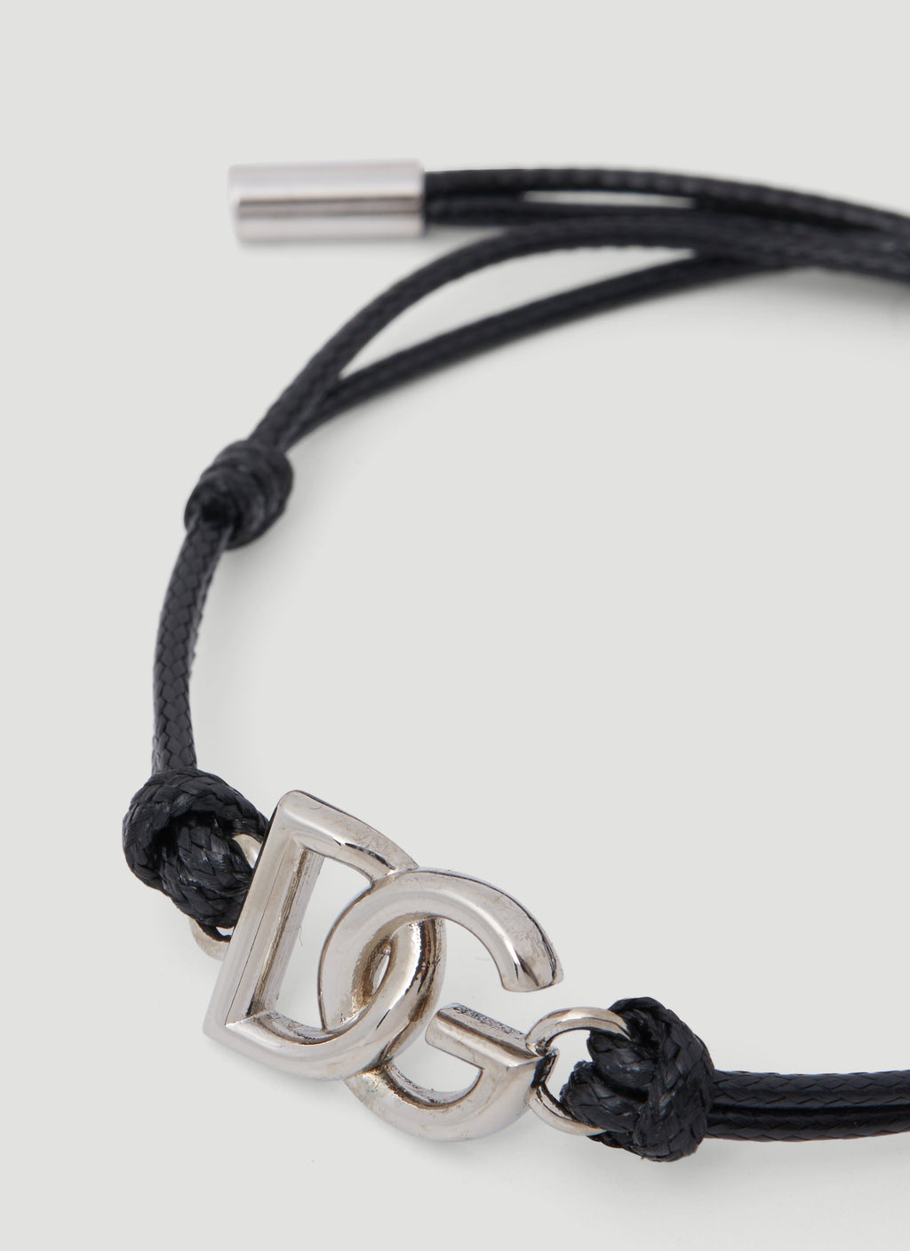 Dolce & Gabbana Men Monogram Plaque Cord Bracelet