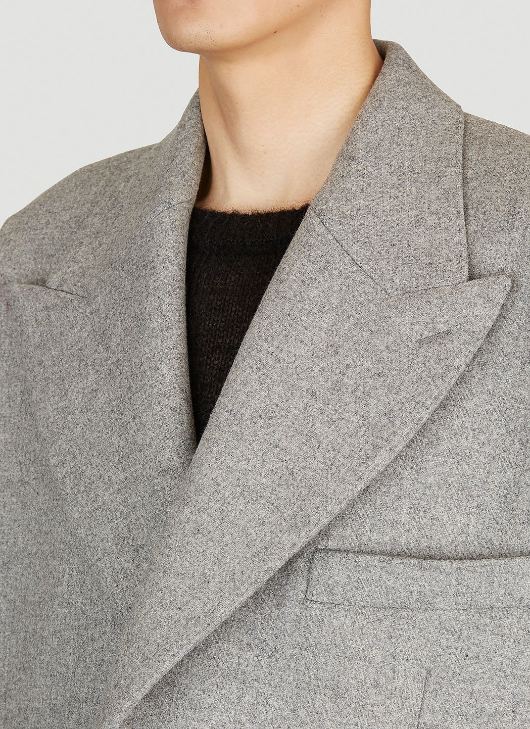Dolce & Gabbana Men Double-Breasted Wool Coat