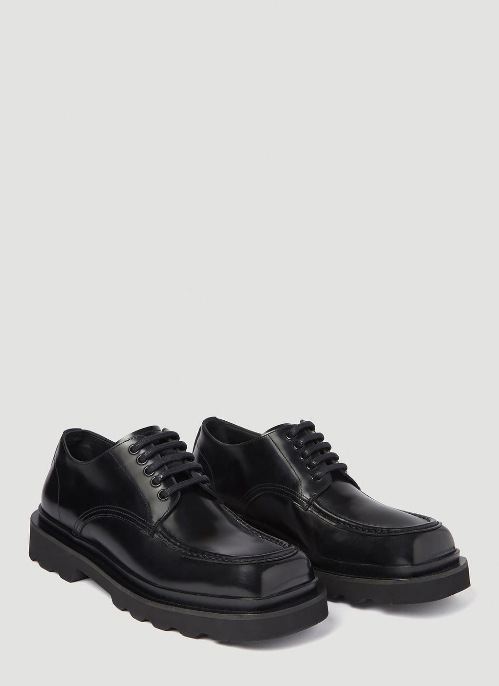 Dolce & Gabbana Men Brushed Leather Derby Shoes