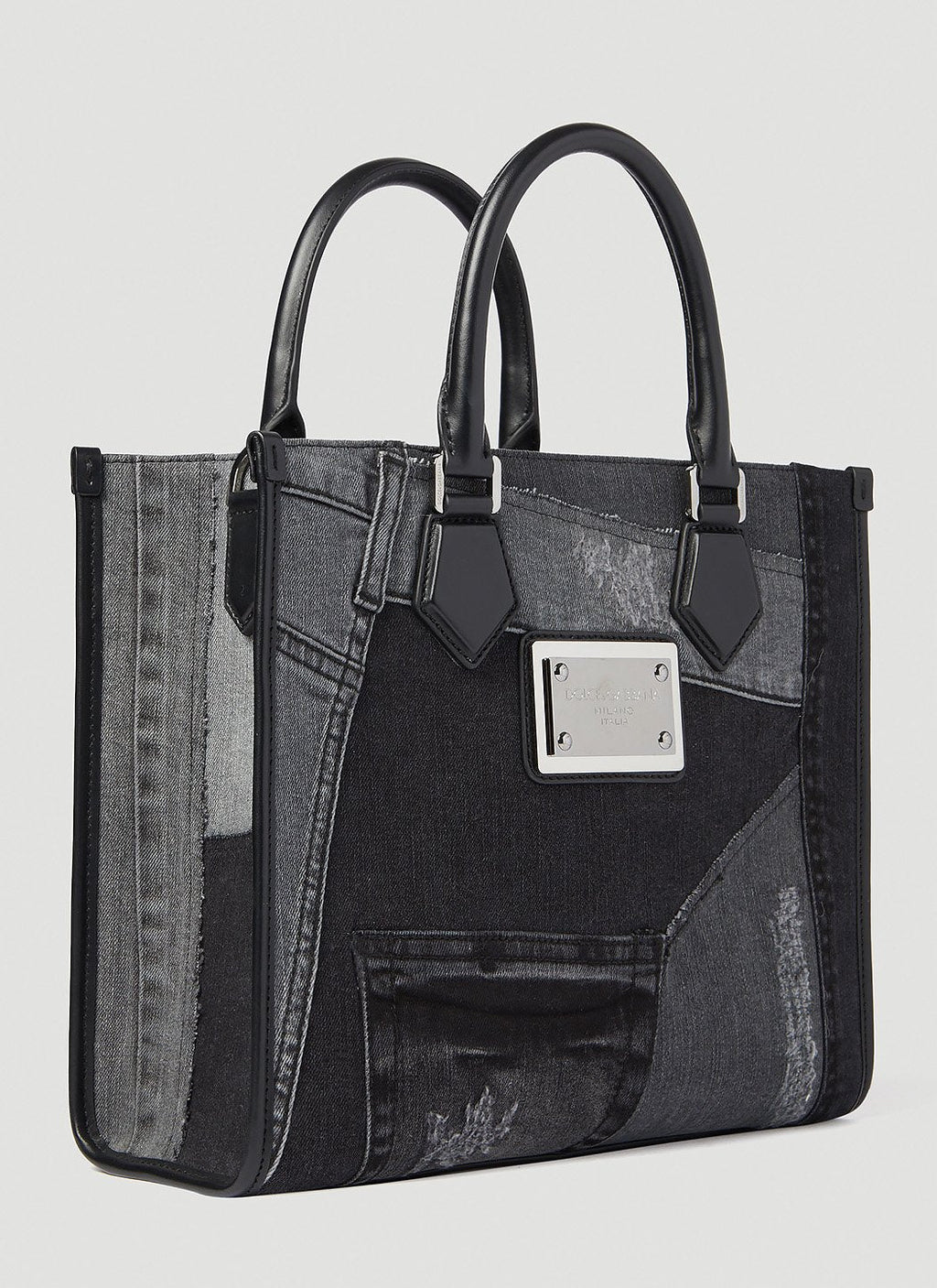 Dolce & Gabbana Men Small Patchwork Denim Tote Bag