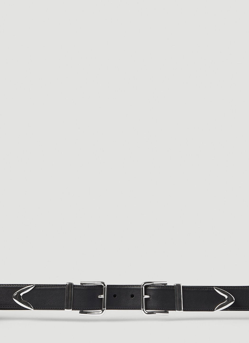 Dolce & Gabbana Men Double Buckle Leather Belt