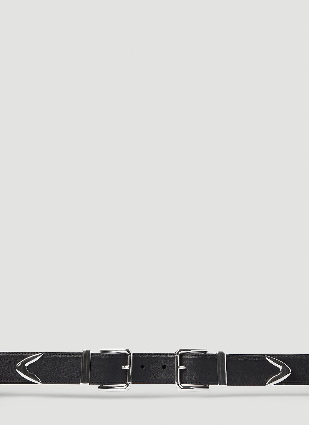 Dolce & Gabbana Men Double Buckle Leather Belt