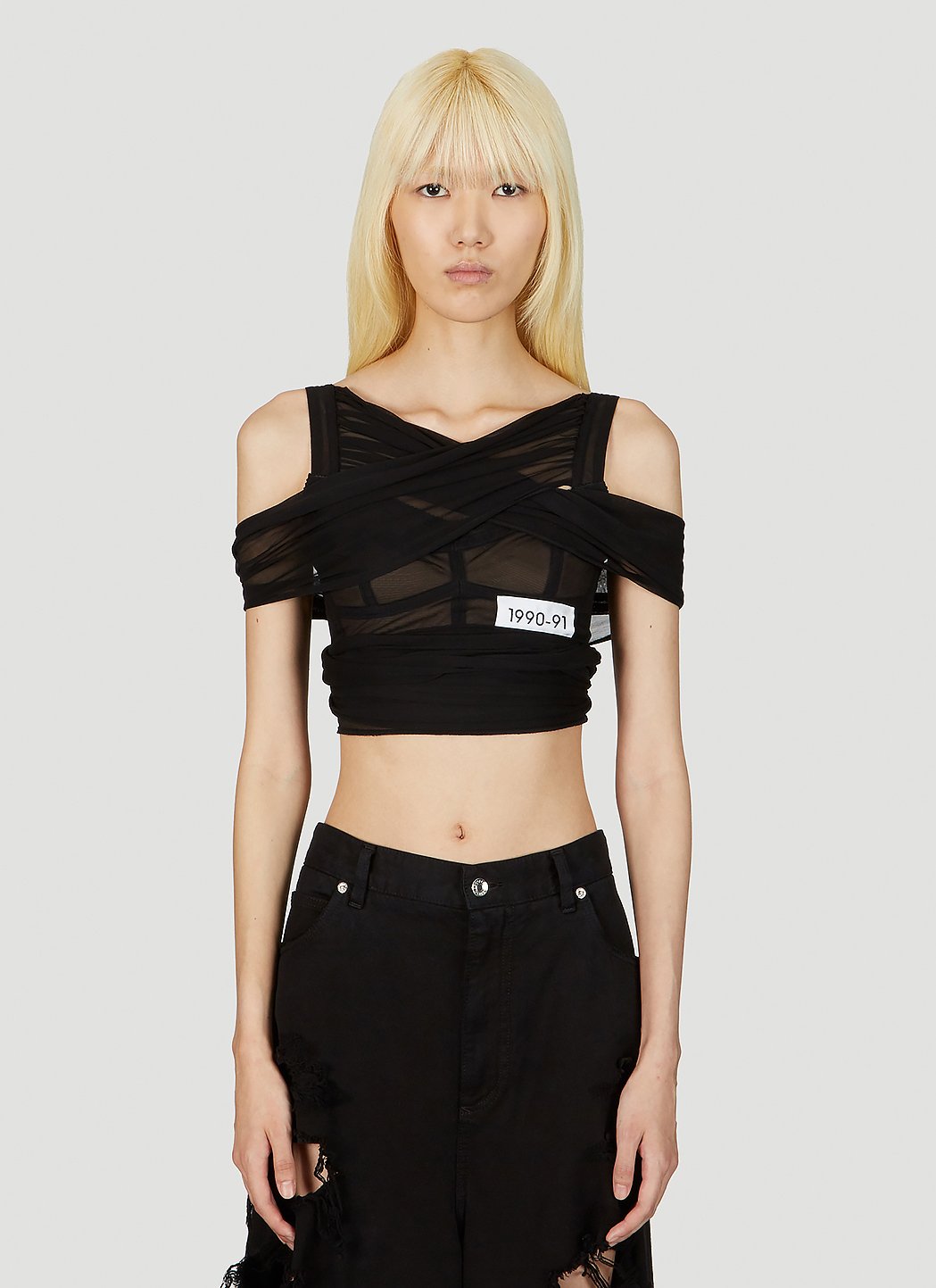Dolce & Gabbana Women Kim Mesh Cross Over Top
