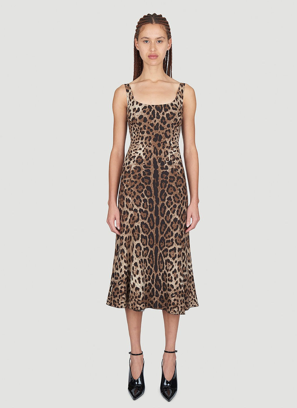 Dolce & Gabbana Women Leopard Print Midi Dress