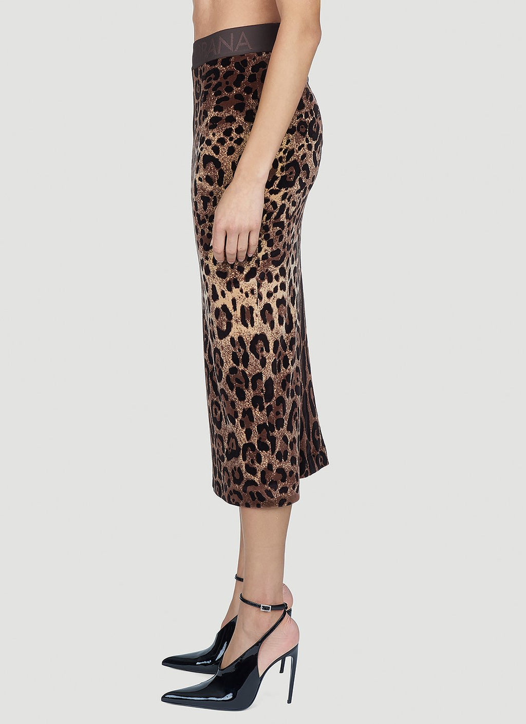 Dolce & Gabbana Women Leopard Print Midi Skirt