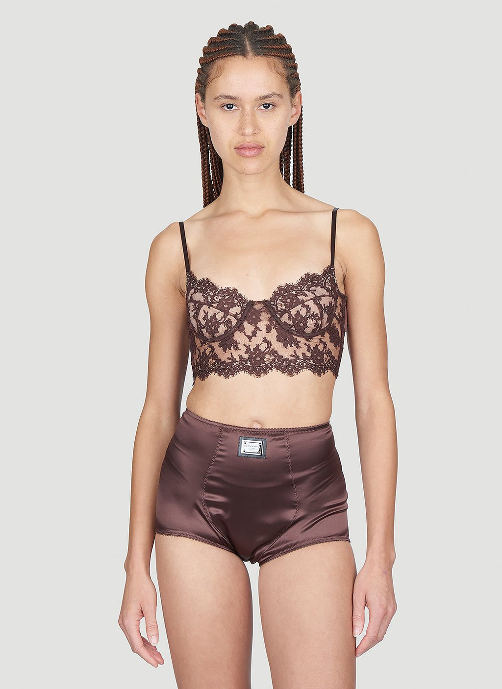 Dolce & Gabbana Women Floral Lace Long-Line Bra