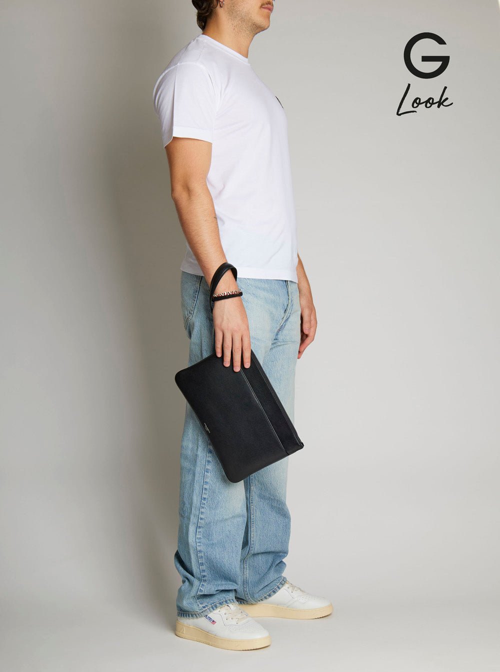 Dolce & Gabbana Men Black Clutch With Removable Wrist Strap And Logo Lettering On The Front In Leather Man - EZE Fashion®