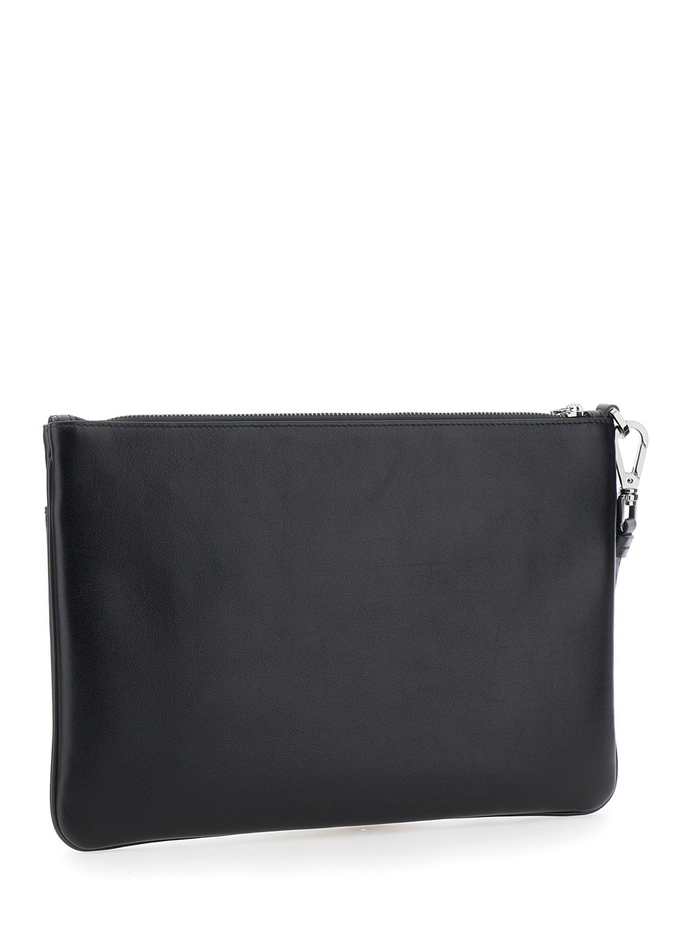 Dolce & Gabbana Men Black Clutch With Removable Wrist Strap And Logo Lettering On The Front In Leather Man - EZE Fashion®