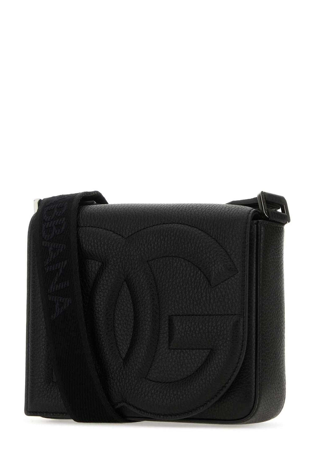 Dolce & Gabbana Men Black Leather Medium Dg Logo Crossbody Bag - EZE Fashion®