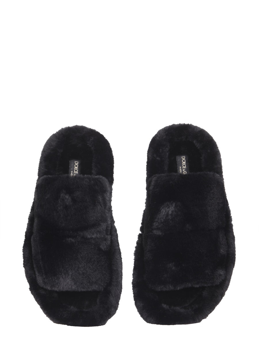 Dolce & Gabbana Men Fur Sandals - EZE Fashion®