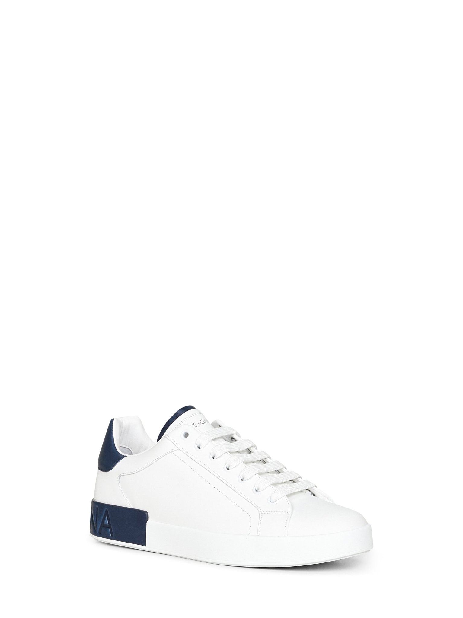 Dolce & Gabbana Men White Calf Leather Portofino Sneakers - EZE Fashion®