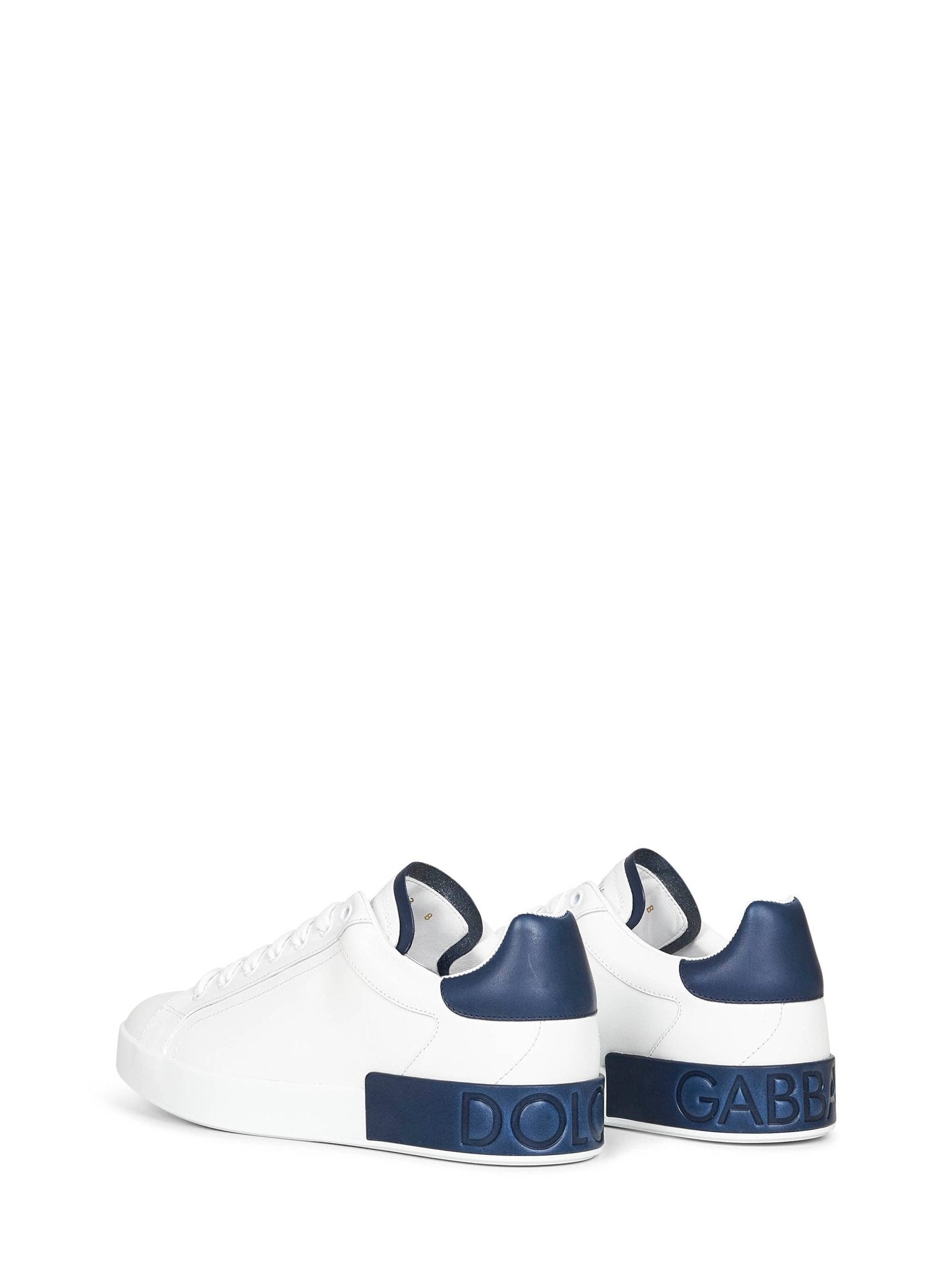 Dolce & Gabbana Men White Calf Leather Portofino Sneakers - EZE Fashion®