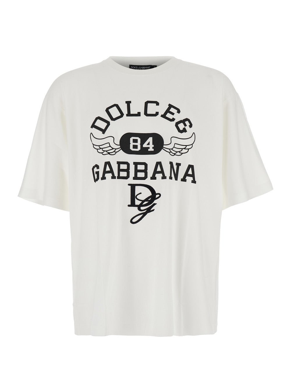 Dolce & Gabbana Men White Oversize T-Shirt With Maxi Logo On The Front In Cotton Man - EZE Fashion®