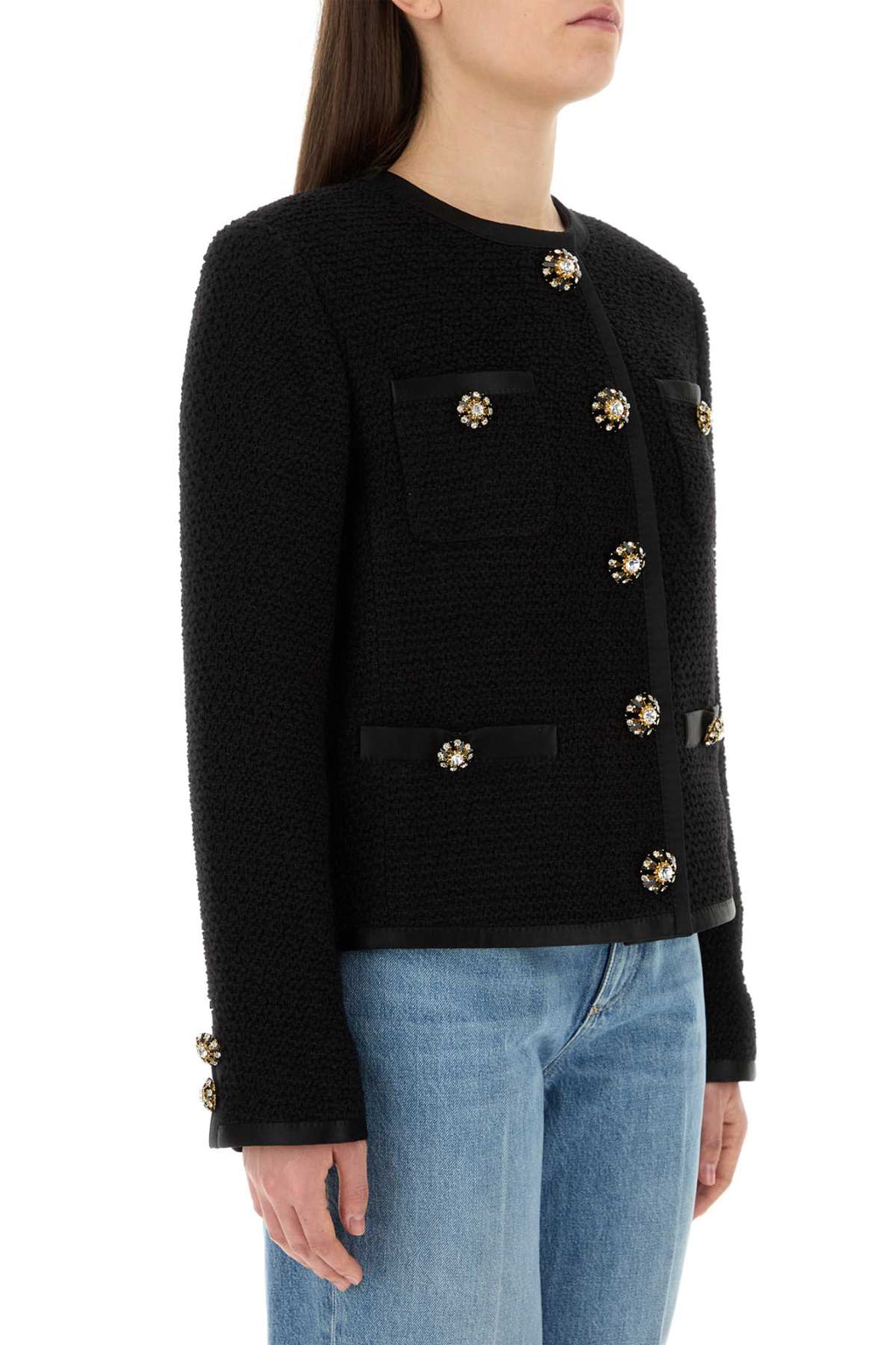 Dolce & Gabbana Women Black Tweed Blazer - EZE Fashion®
