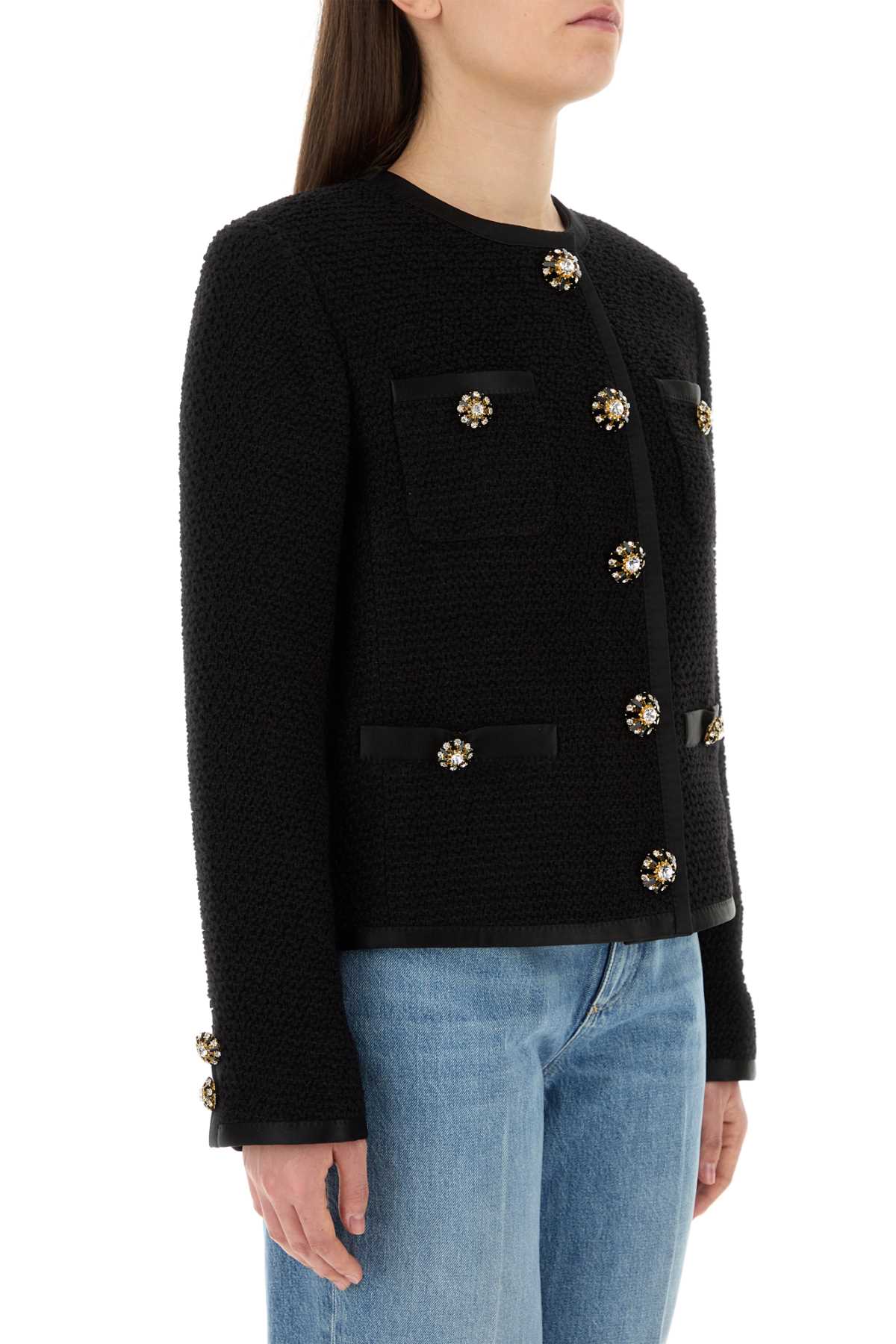 Dolce & Gabbana Women Black Tweed Blazer - EZE Fashion®