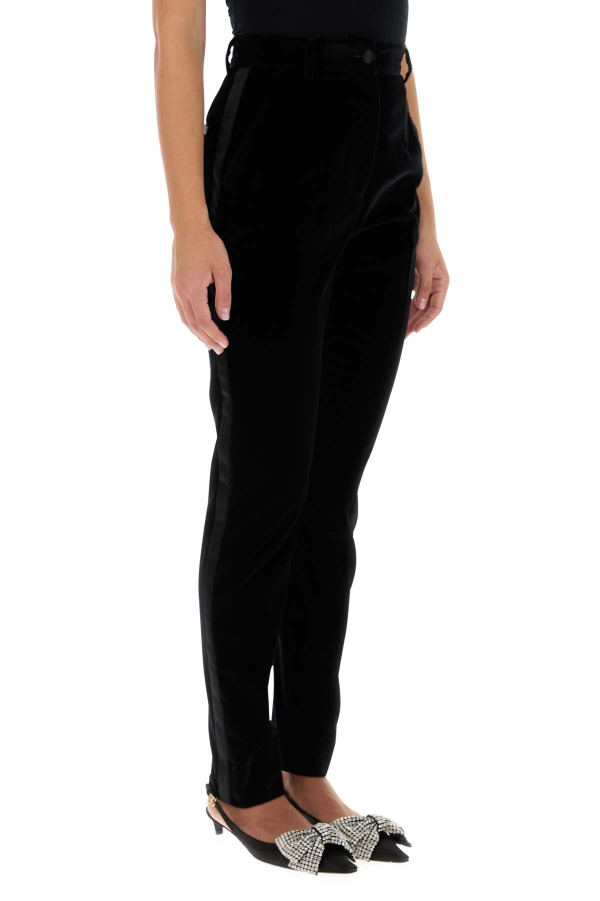 Dolce & Gabbana Women Black Velvet Pant - EZE Fashion®