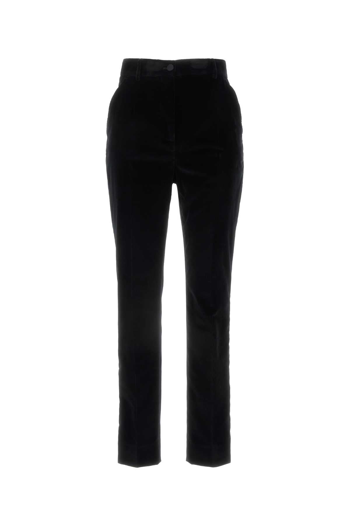 Dolce & Gabbana Women Black Velvet Pant - EZE Fashion®
