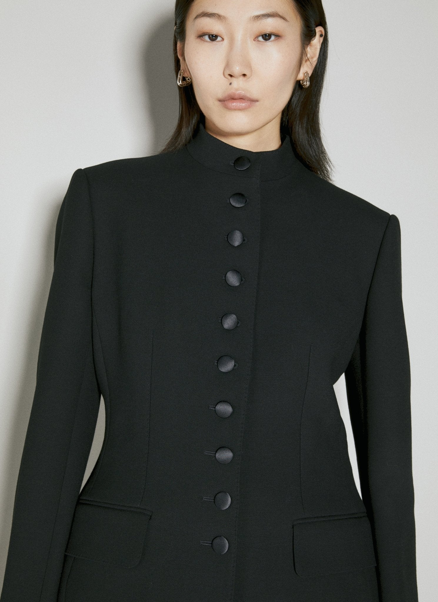 Dolce & Gabbana Women Long Single - Breasted Wool Cady Jacket - EZE Fashion®