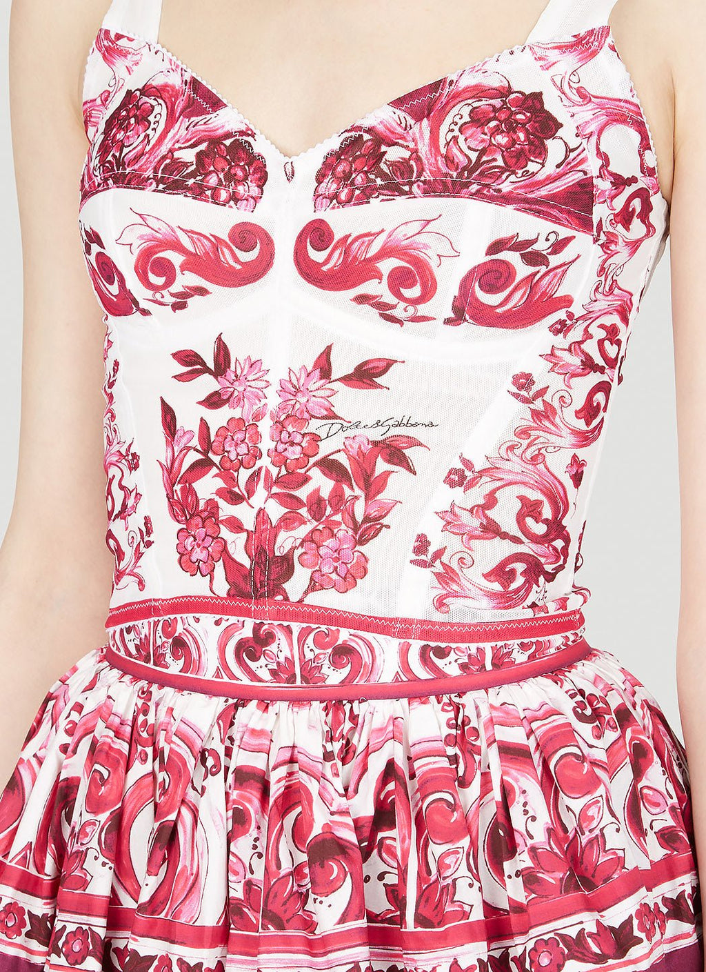 Dolce & Gabbana Women Majolica Print Bustier Top - EZE Fashion®