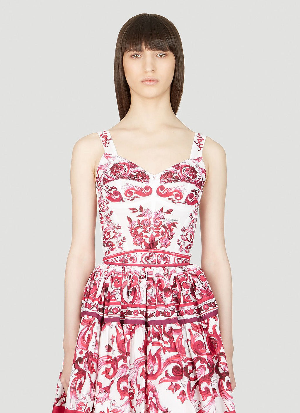 Dolce & Gabbana Women Majolica Print Bustier Top - EZE Fashion®