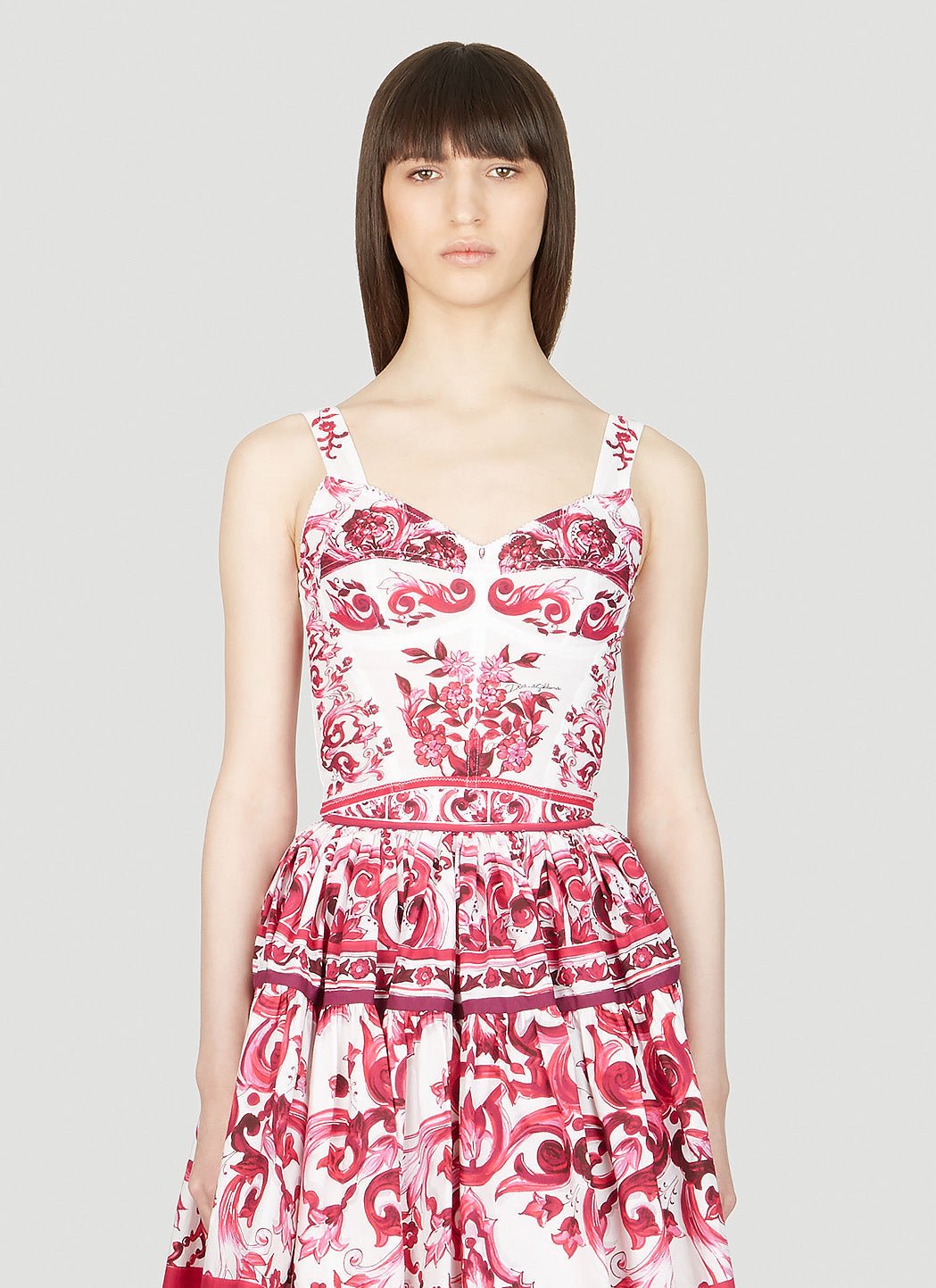 Dolce & Gabbana Women Majolica Print Bustier Top - EZE Fashion®