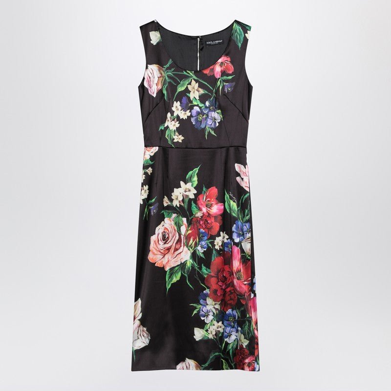 Dolce&Gabbana Black Dress With Floral Print Women - EZE Fashion®