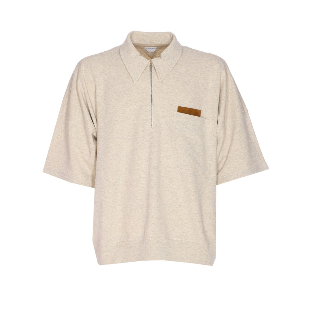 Bottega Veneta Men Doubled Melange Cotton Polo