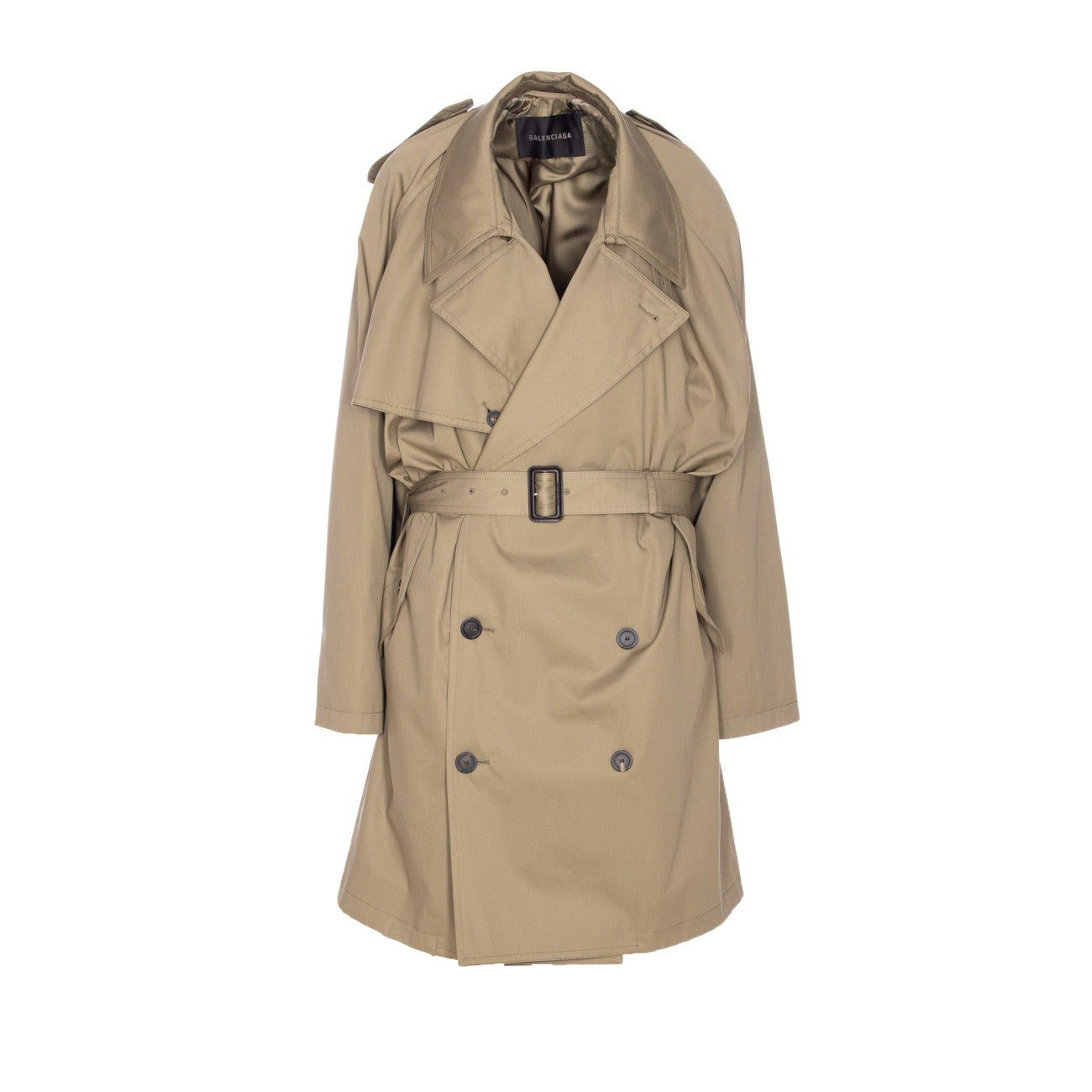 Balenciaga Women Draped Neck Midi Trench