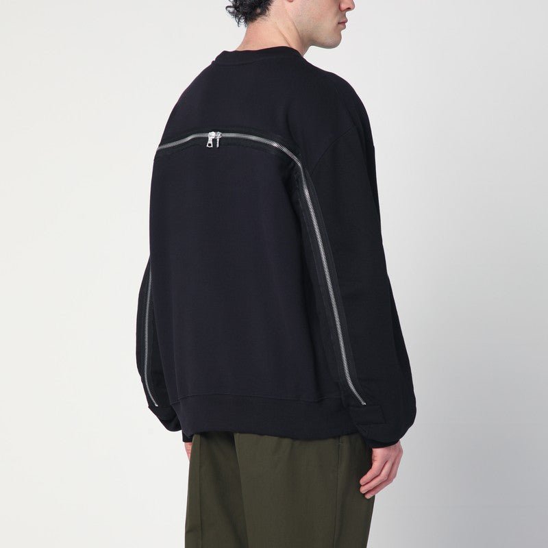 Dries Van Noten Navy Blue Sweatshirt With Zip Detail Men - EZE Fashion®