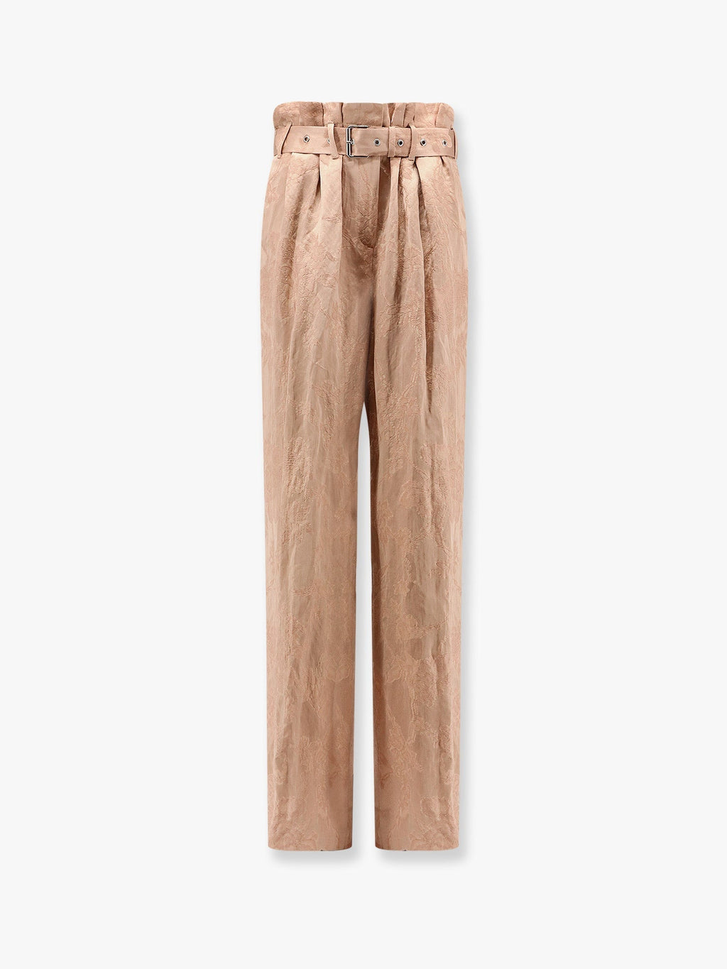 Dries Van Noten Women Damasked Linen And Viscose Trouser With Belt - EZE Fashion®