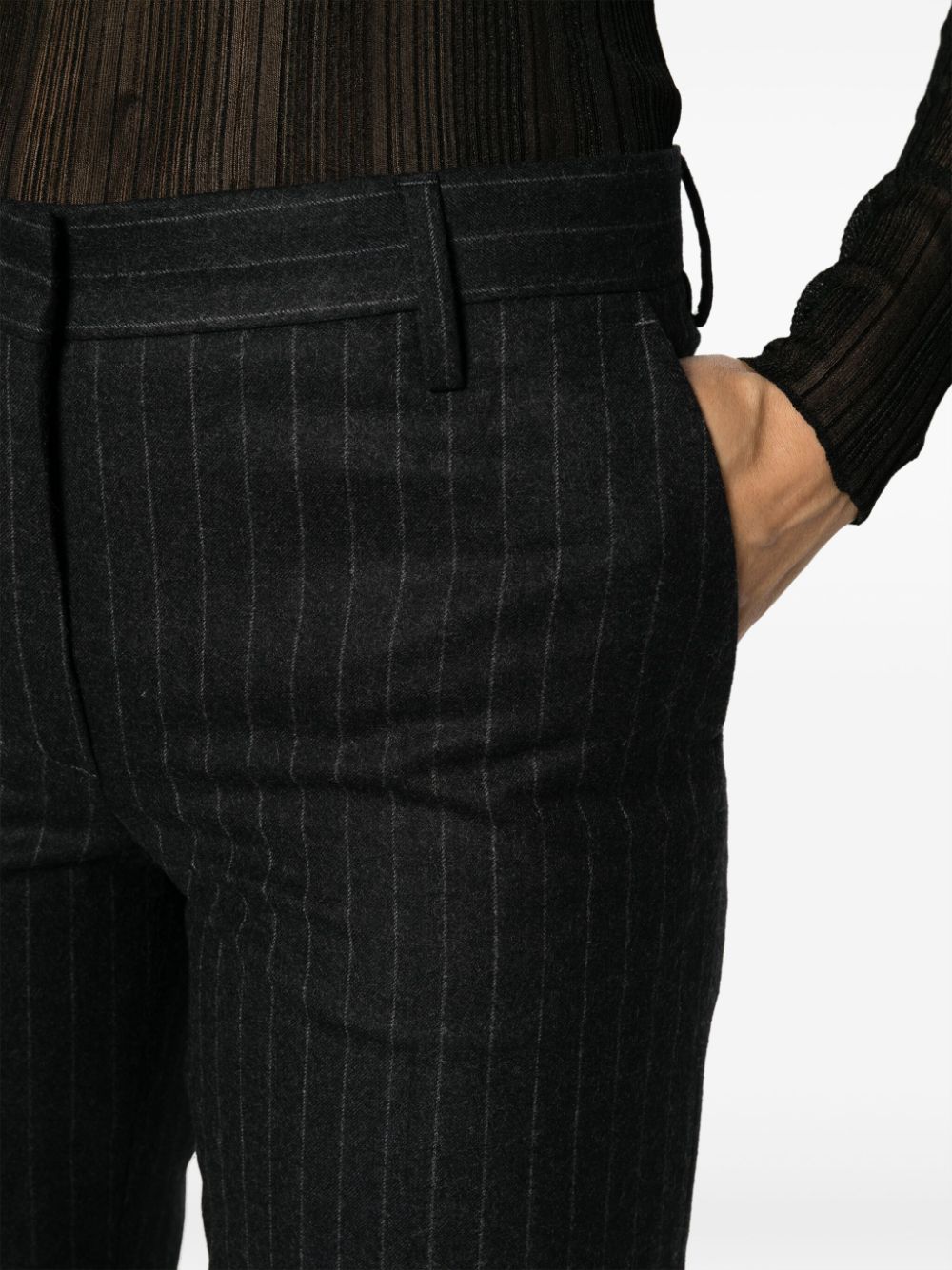 Dries Van Noten Women Pinstripped Wool Trousers - EZE Fashion®