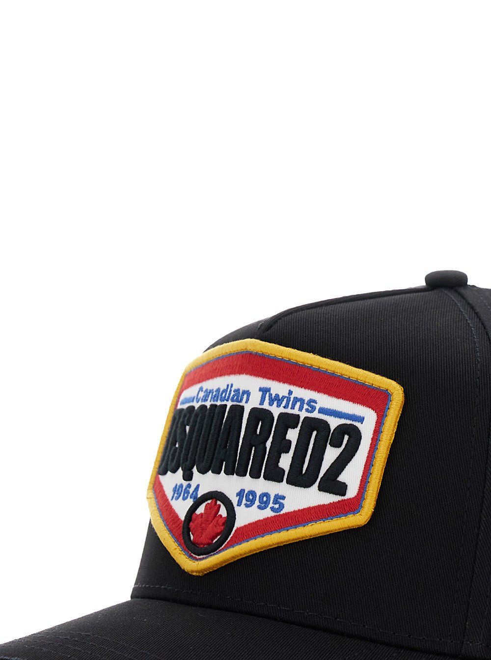 Dsquared2 Men Black Baseball Cap With Maxi Print On The Front And Rear Adjustable Buckle Cosure In Cotton Man - EZE Fashion®