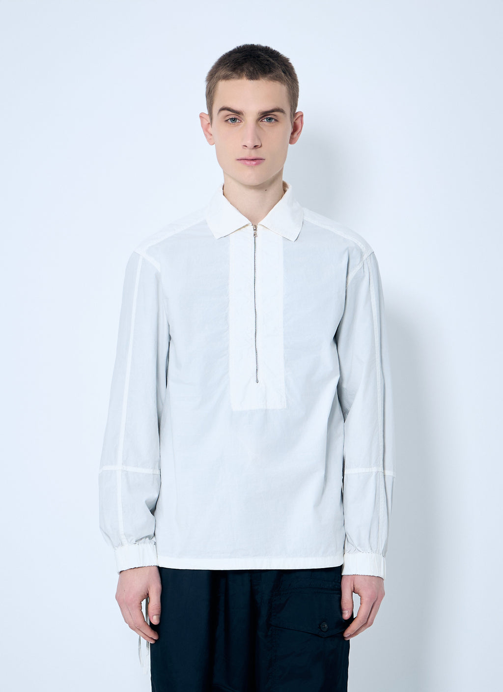 Dries Van Noten Men Cotton Zip-Up Shirt