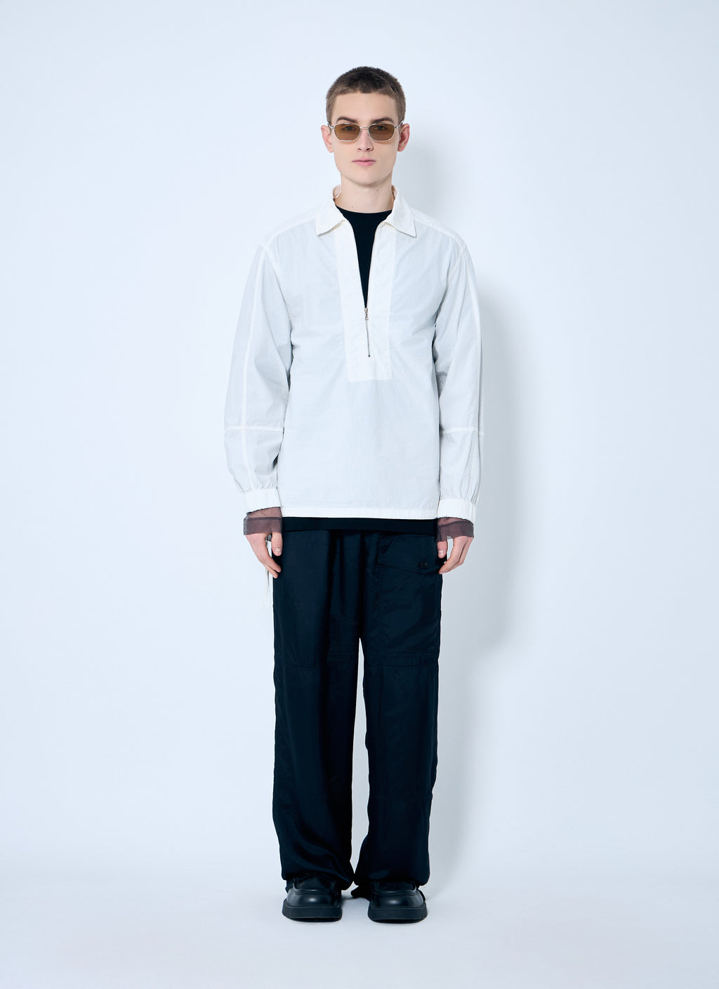 Dries Van Noten Men Cotton Zip-Up Shirt