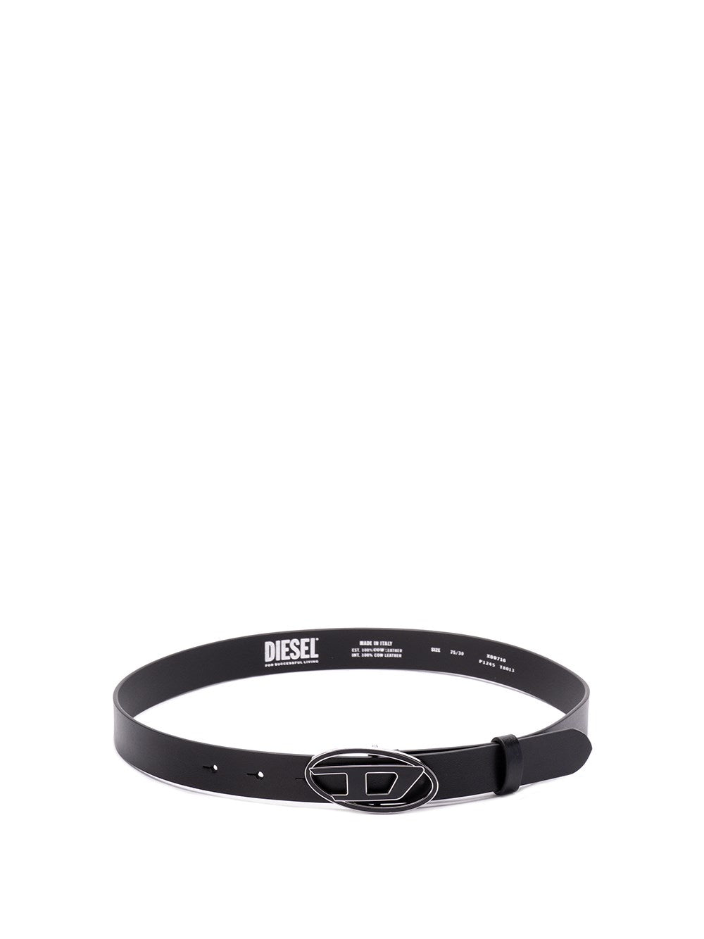 Diesel Women `B-1Dr 25` Leather Belt With Enamelled Buckle
