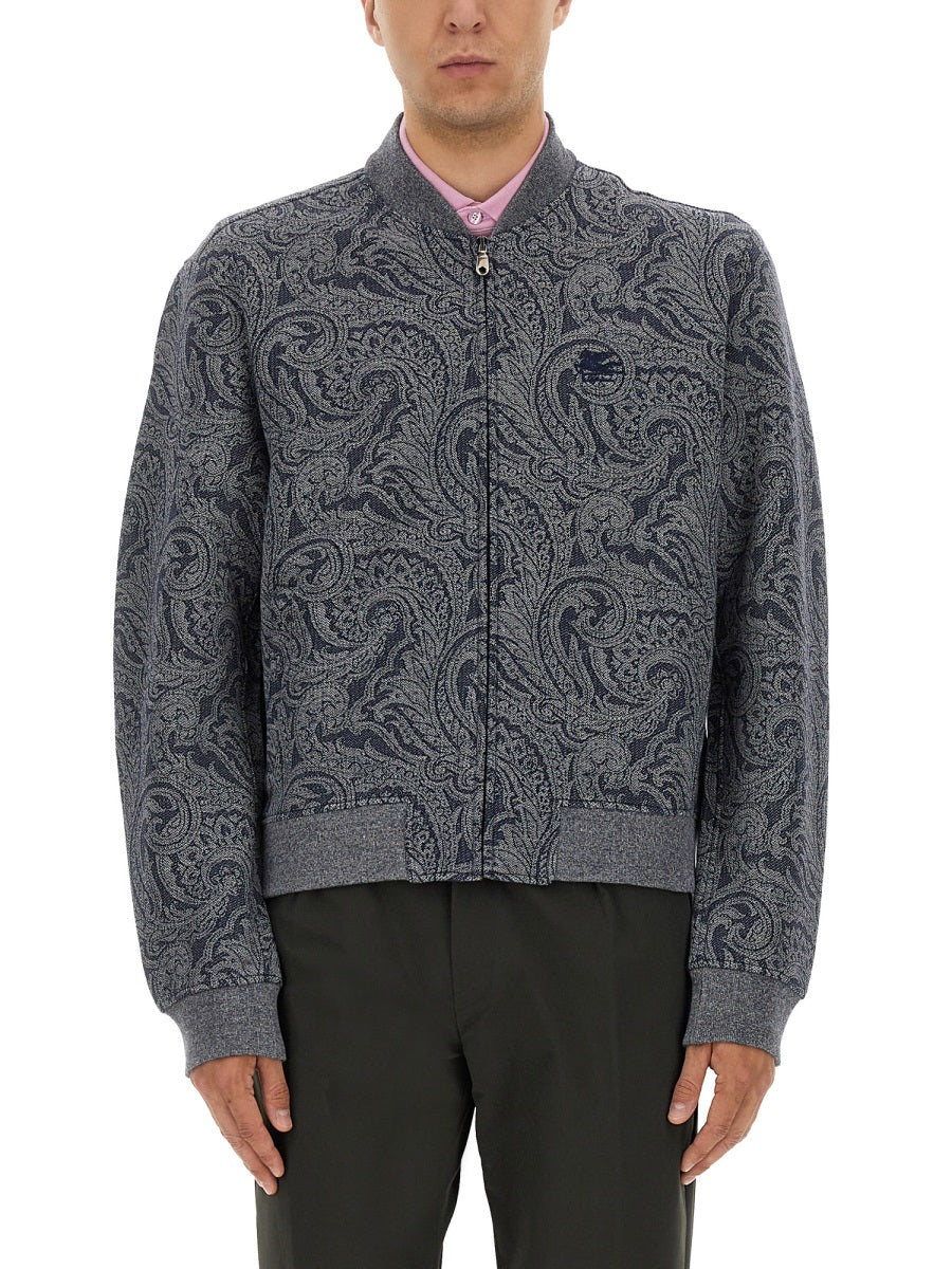 Etro Men Jacquard Bomber Jacket With Logo - EZE Fashion®